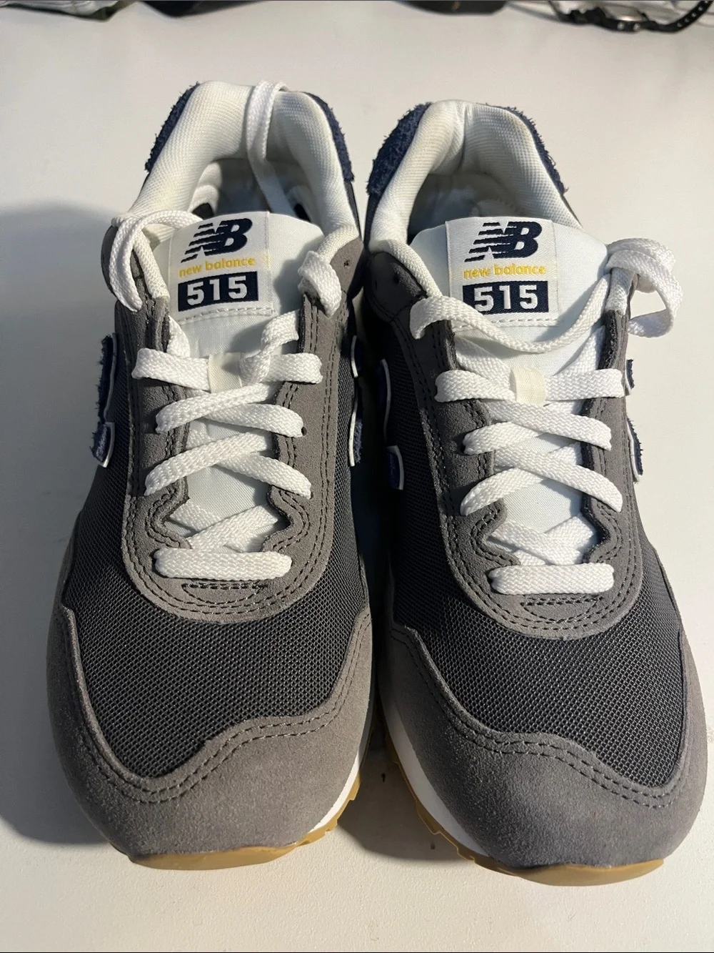 New Balance Gray and White 515 Running Sneakers